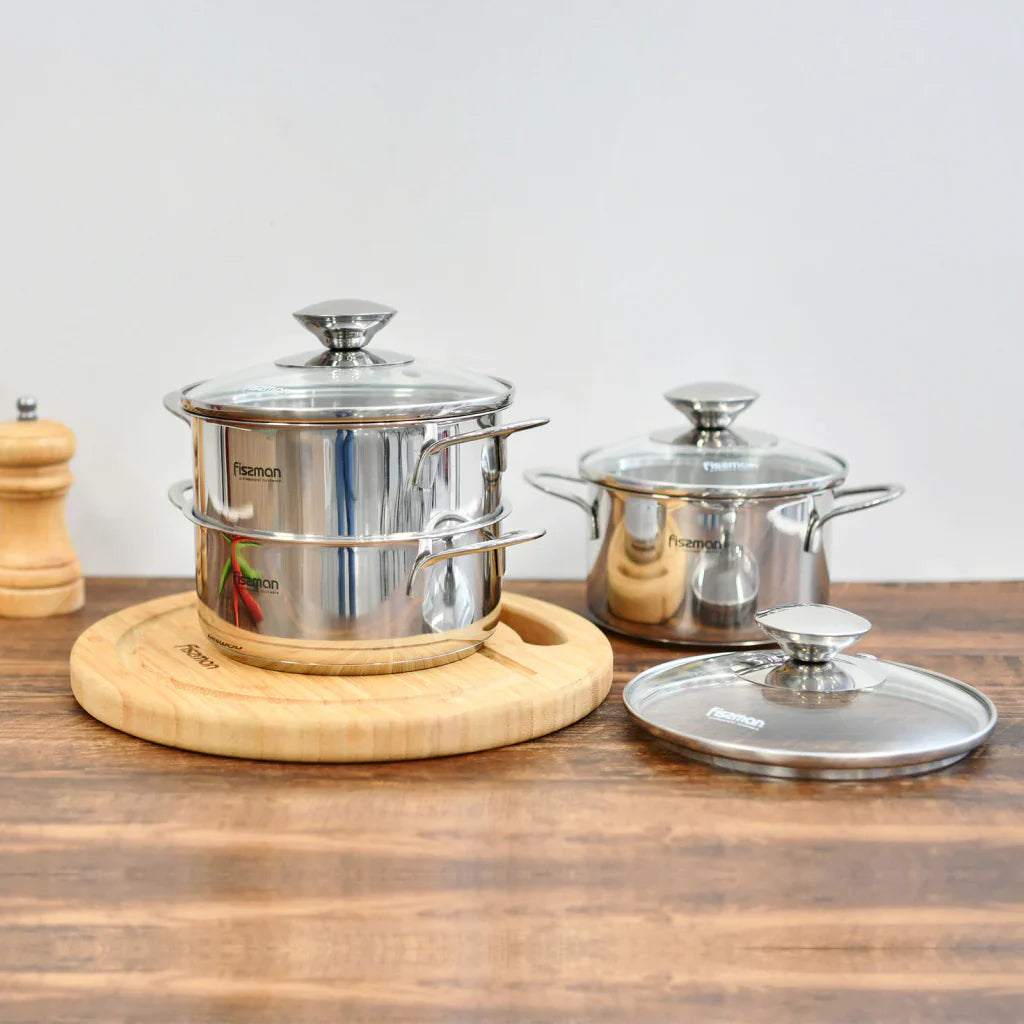 Mini Cooking pot BAMBINO 14 x 7.5cm 1.1 LTR with Glass Lid
