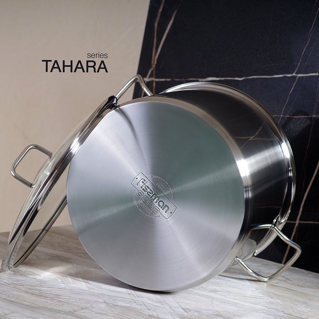 Stockpot 30cm x 215cm 15.2 LTR with Glass Lid Stainless Steel