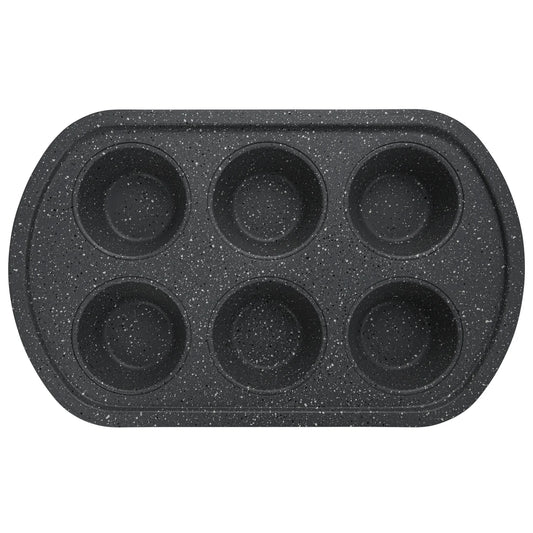 6 Cup Muffin Pan 32x20x3.5cm (Carbon Steel with Non-stick Coating)