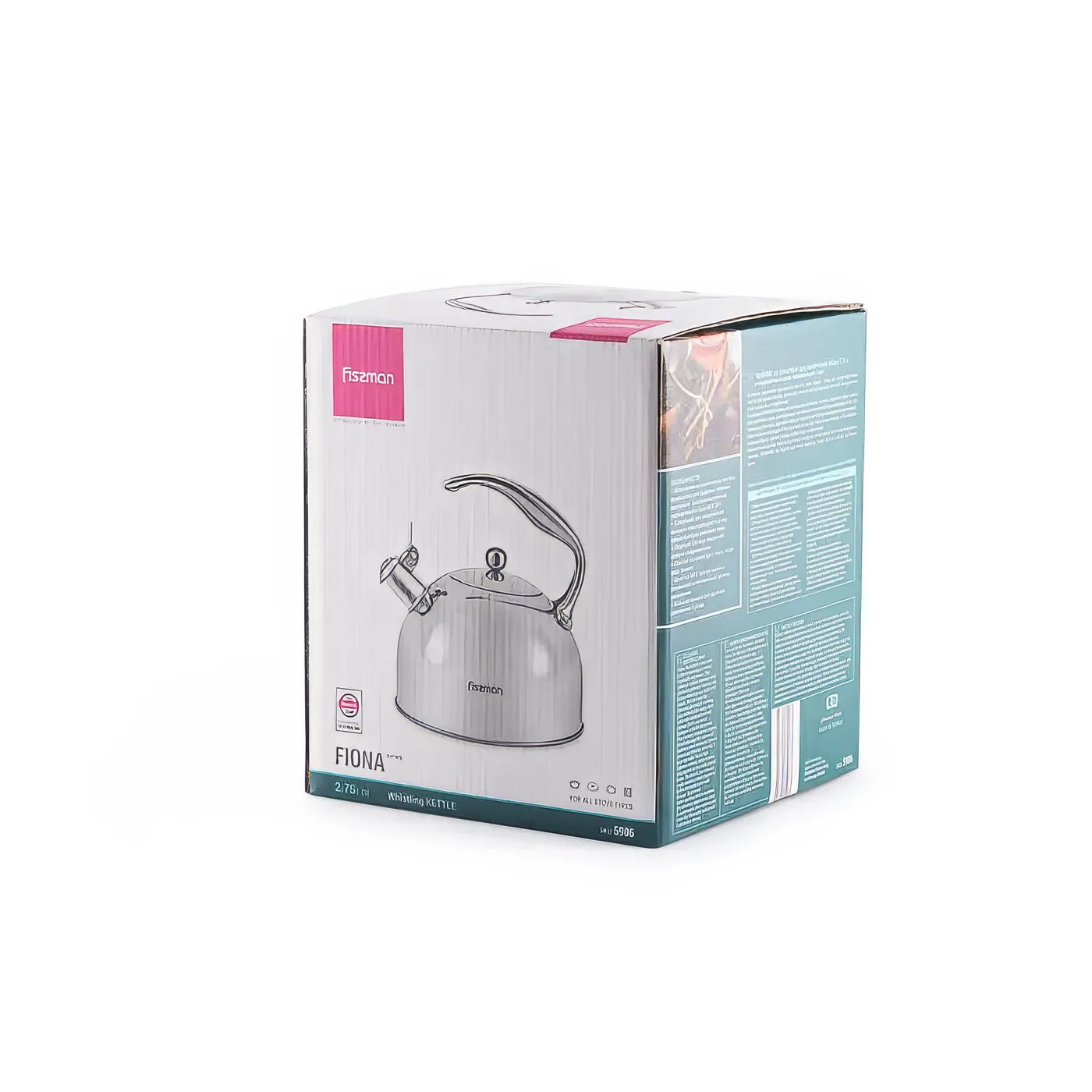 Kettle packaging with brand logo on a white background