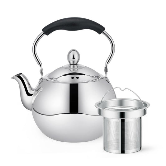 Tea Pot with Steel Strainer 1.5 LTR (Stainless Steel) - Fissman Australia