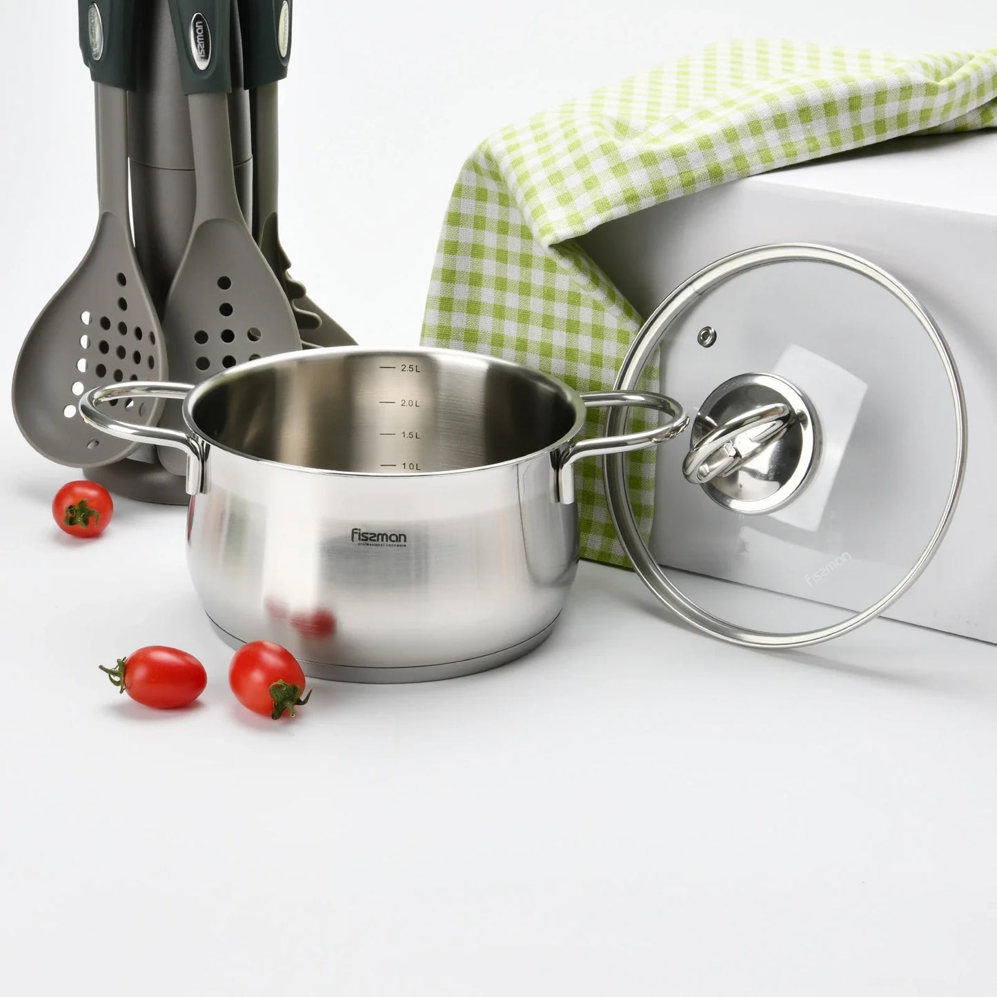 tockpot MONICA 24 x 13.5 cm 6.1 LTR with Glass Lid Stainless Steel