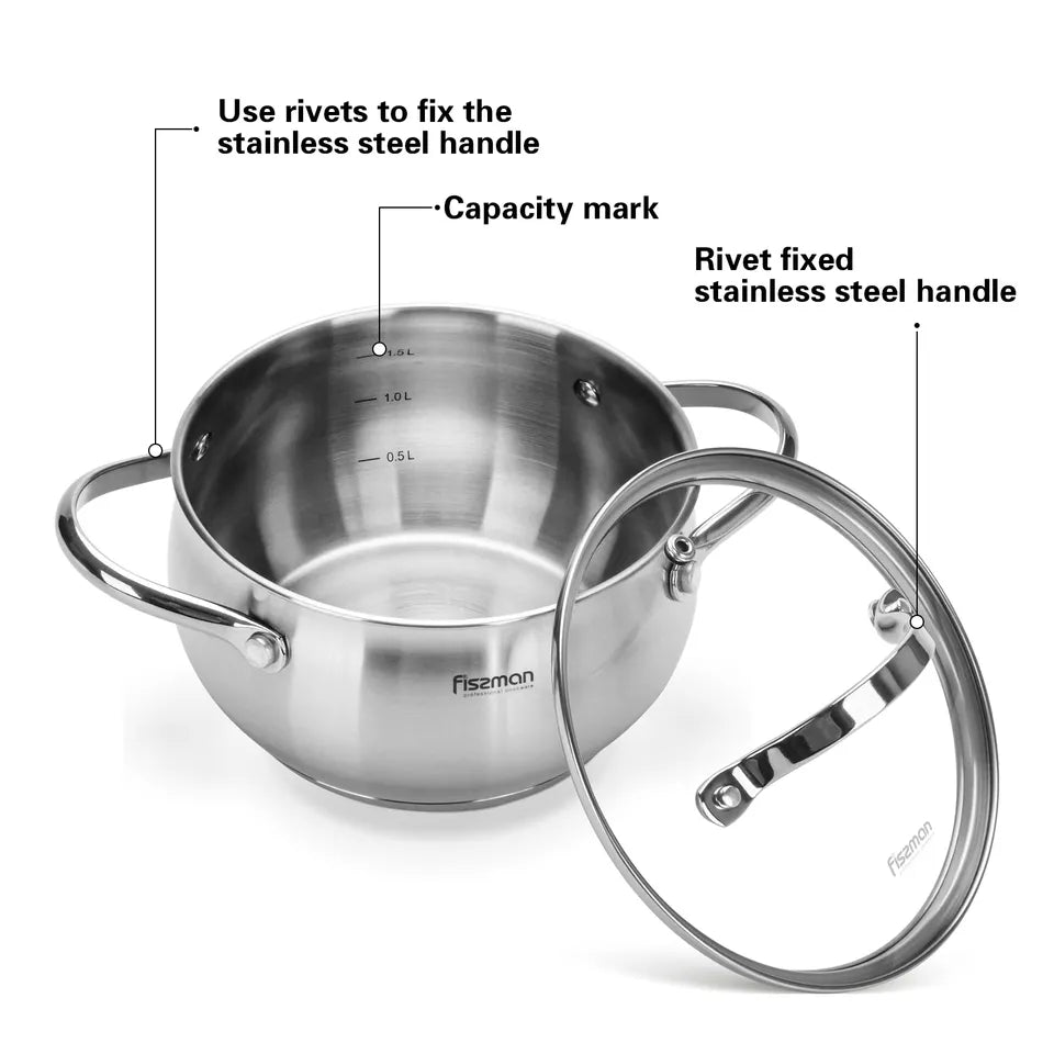 Fissman 5.9L stainless steel stock pot, MARTINEZ series