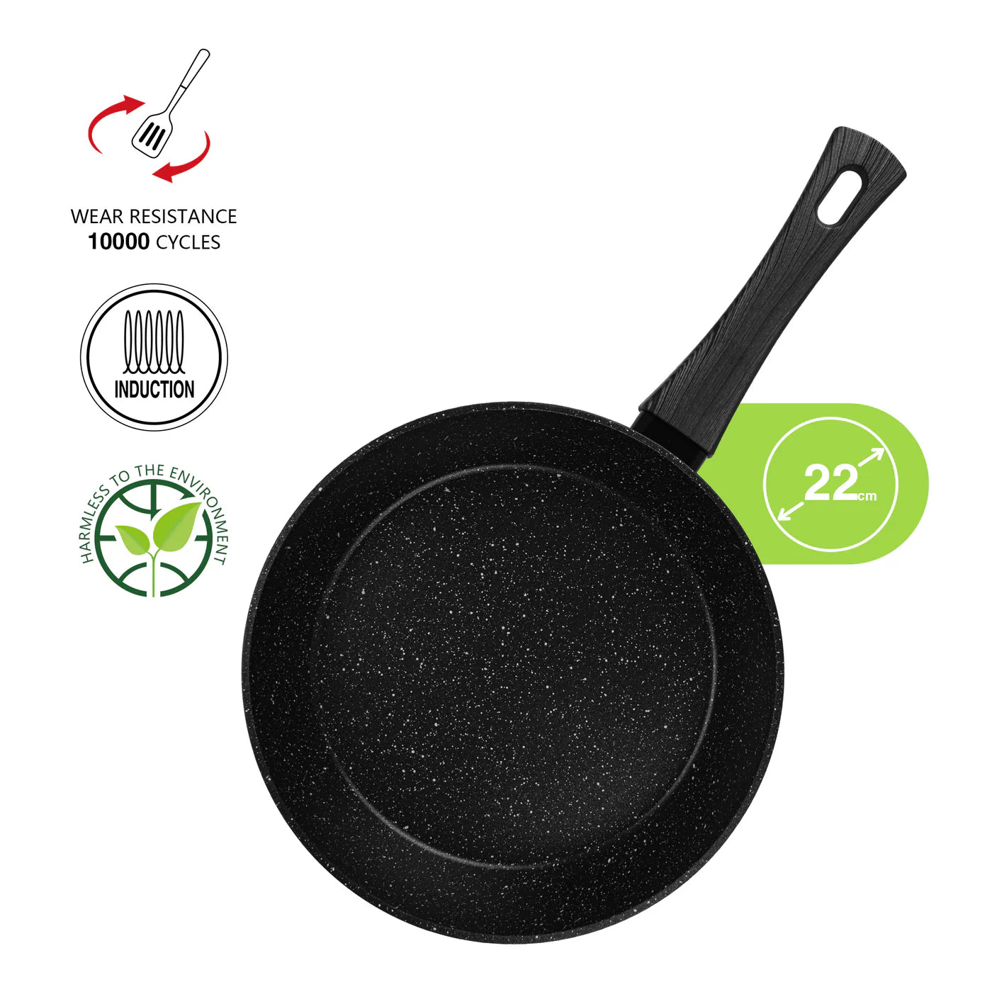 Frying Pan 22x4.8 cm with Induction Bottom (Aluminium with Non-stick Coating) - ANGELA Series
