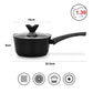 Saucepan 16x8 cm / 1.39 LTR with Glass Lid and Induction Bottom (Aluminium with Non-stick Coating) - ANGELA Series