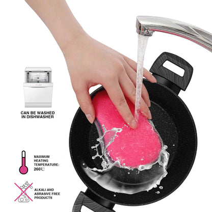 Stockpot 24x11 cm / 4.2 LTR with Glass Lid and Induction Bottom (Aluminium with Non-stick Coating) - ANGELA Series