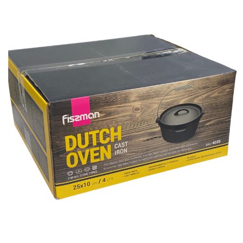 Dutch Oven Pan 25 x 10cm With Two Side Handles and Hanger (cast iron)