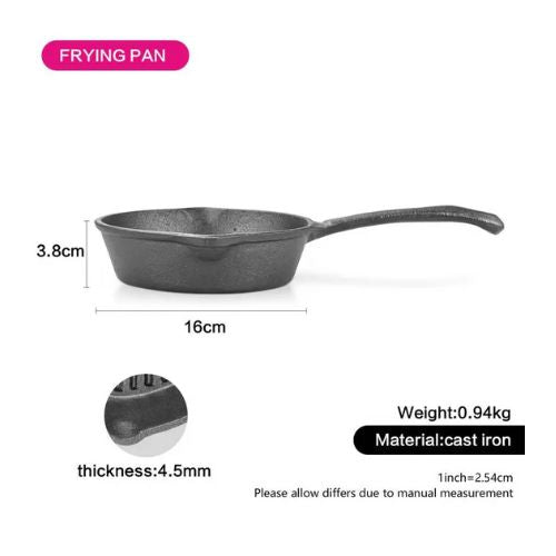 Non-Stick Cast Iron Frying Pan 16cm 