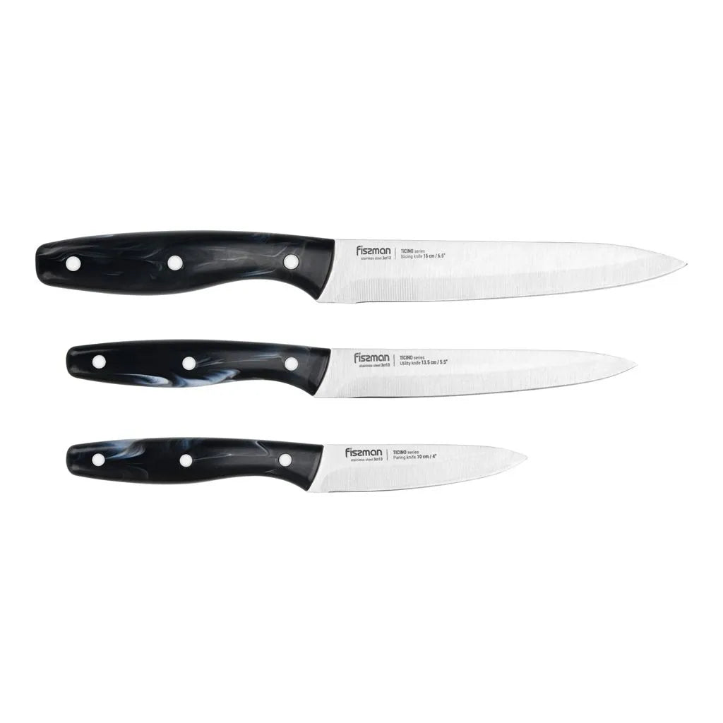 3 pc knife set TICINO 6''slicing/ 5''utility/ 3.5''paring 