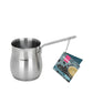 Induction-Friendly Stainless Steel Cezve – 680ml Turkish Coffee Maker