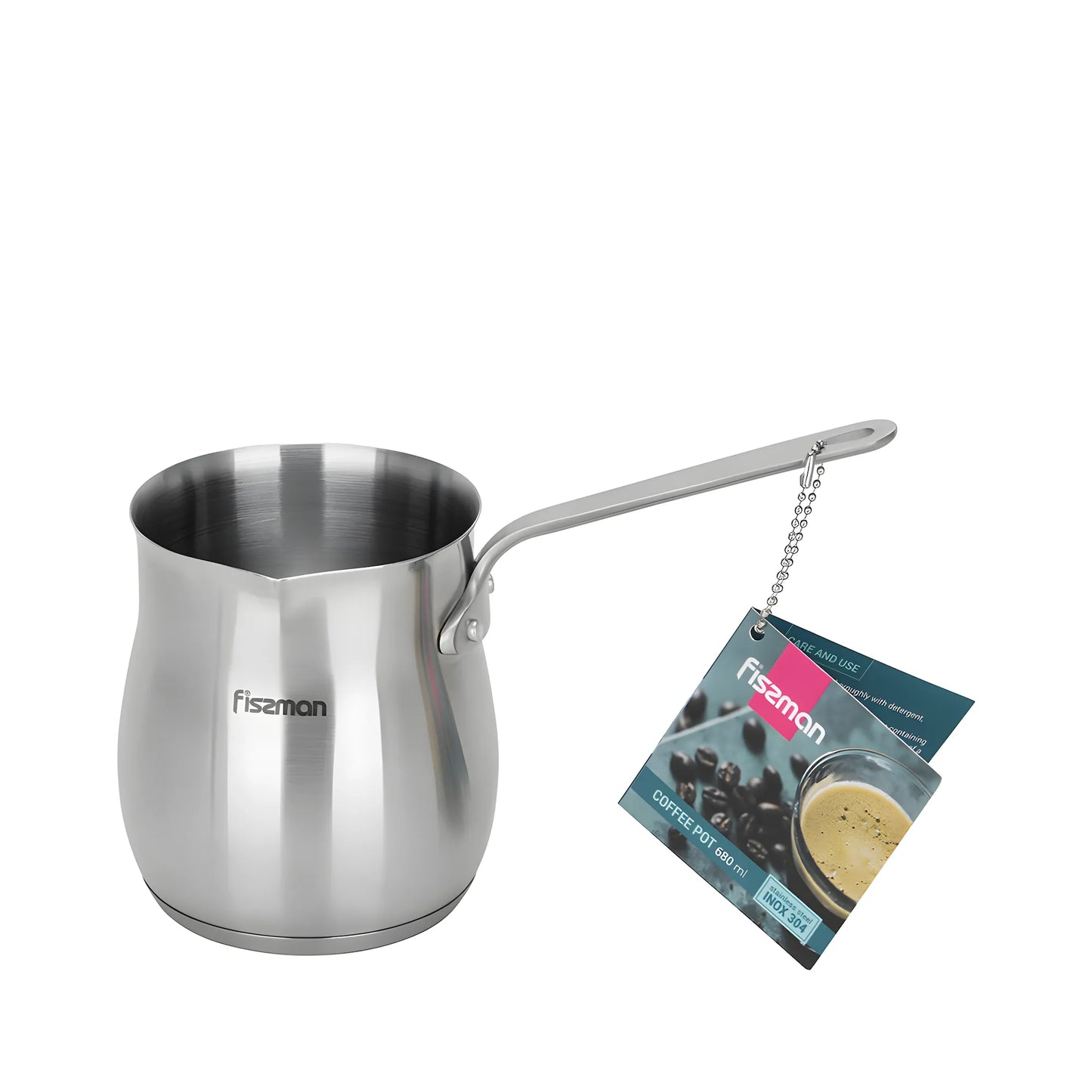 Induction-Friendly Stainless Steel Cezve – 680ml Turkish Coffee Maker