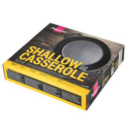 Non-Stick Cast Iron Shallow Casserole 30cm x 7cm  3.1L