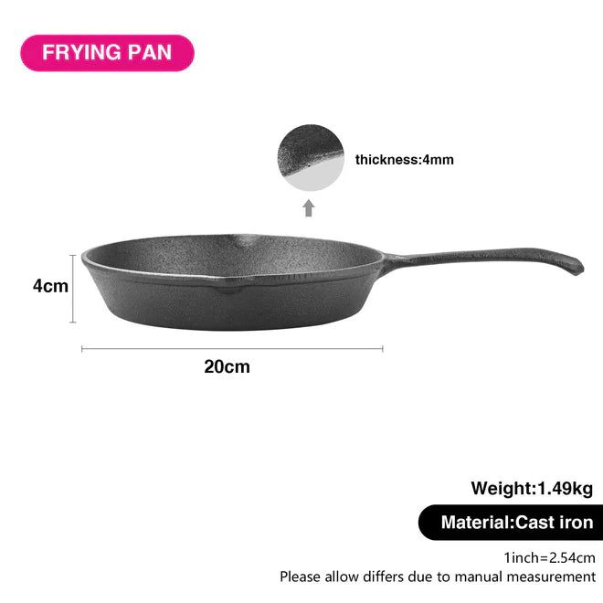 Non-Stick Cast Iron Frying Pan 20cm