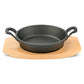 Pan 18 x 4.5cm With Two Side Handles On Wooden Sizzling Plate Tray (cast iron)
