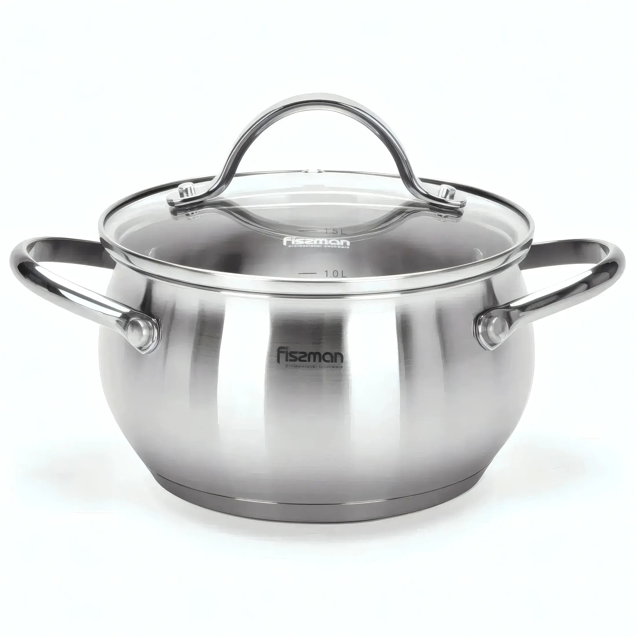 Stockpot with Glass Lid Stainless Steel 1.8 LTR - MARTINEZ Series ...