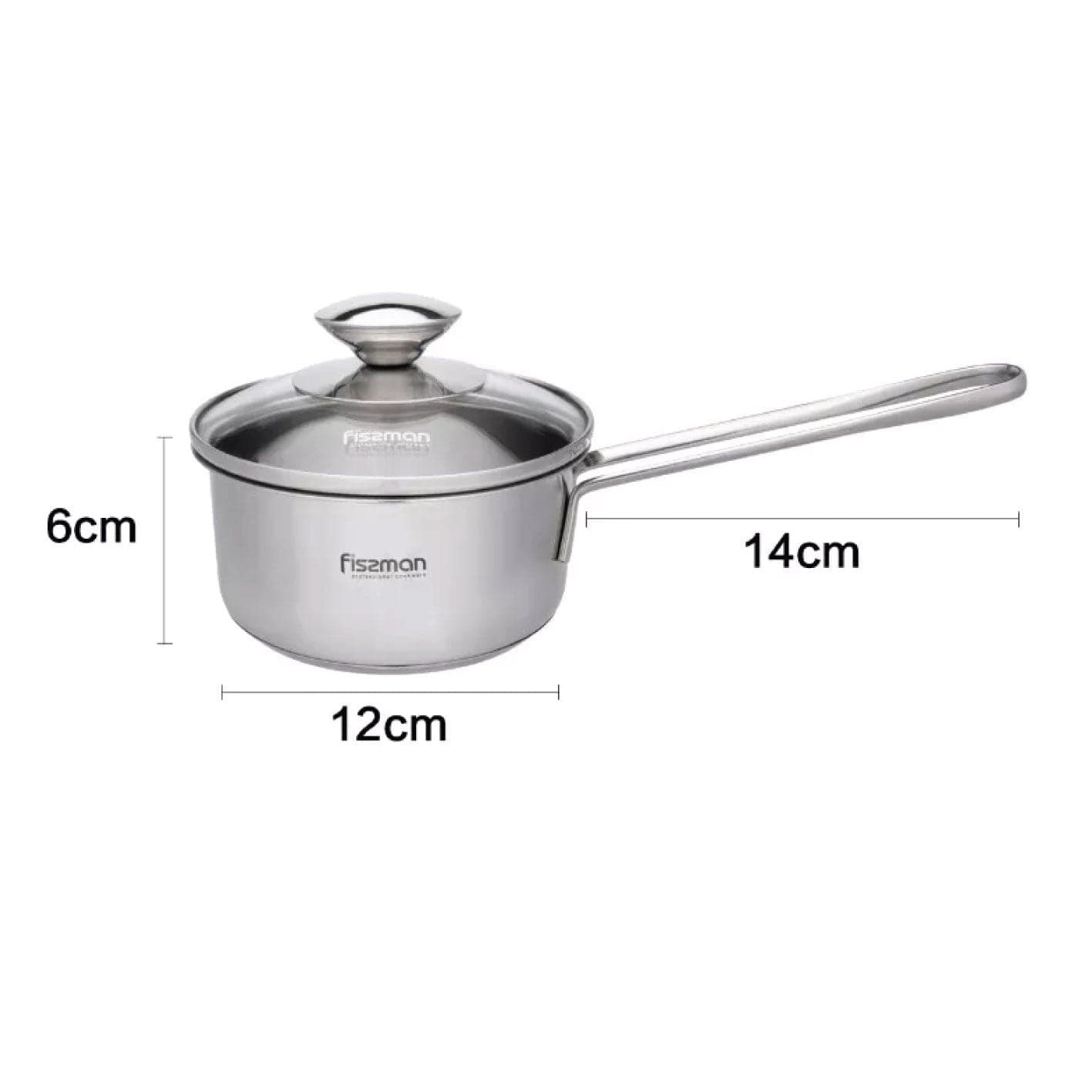 Saucepan 12 x 6.0 cm 06 LTR with glass lid stainless steel