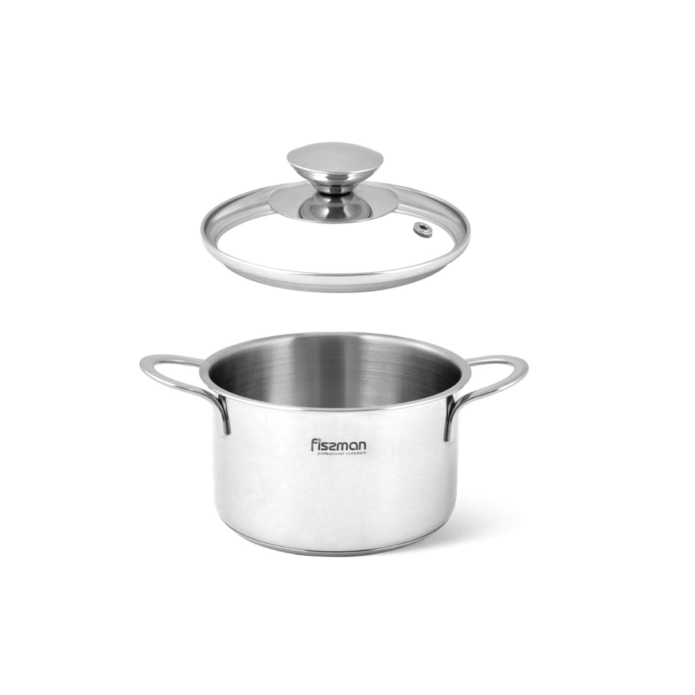 Mini Cooking pot 12 x 7.5cm 0.8 LTR with Glass Lid Stainless Steel