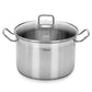 Stockpot 26 x 17cm 9.0 LTR with Glass Lid Stainless Steel