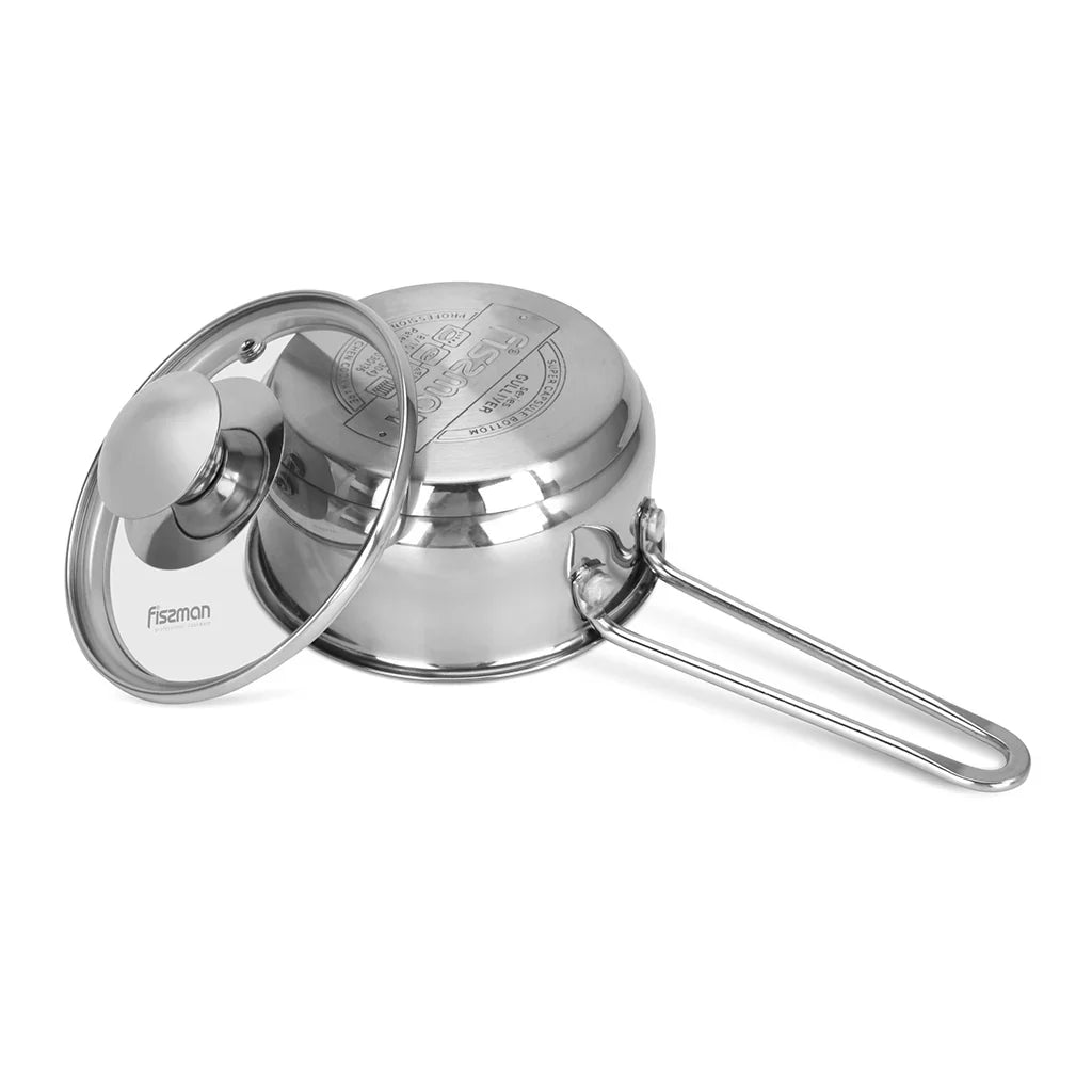 Saucepan GULLIVER 12x6cm 0.6 LTR with Glass Lid
