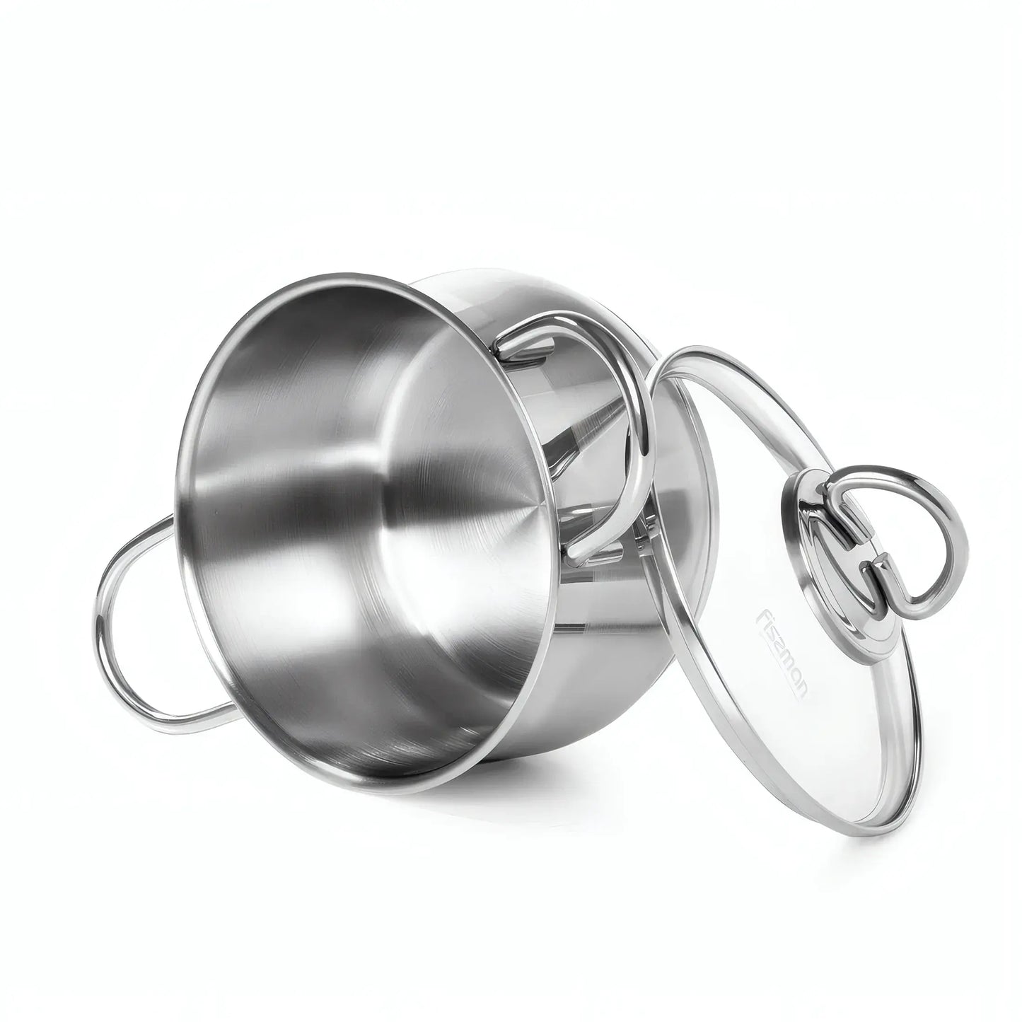 Casserole Cookware Set - 6 pcs with Glass Lids (Stainless Steel) - FLORY Series