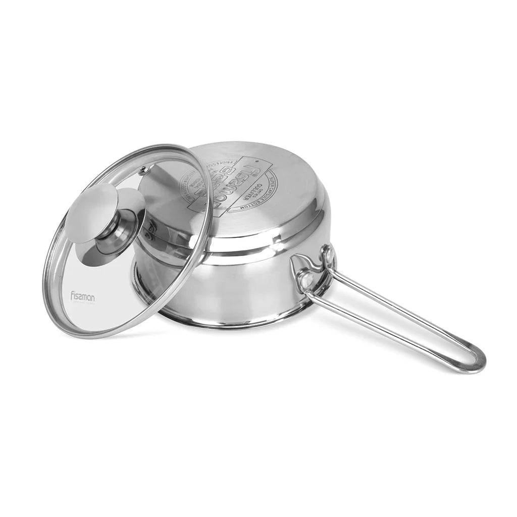 Saucepan GULLIVER 14x6.5cm / 0.9 LTR with Glass Lid