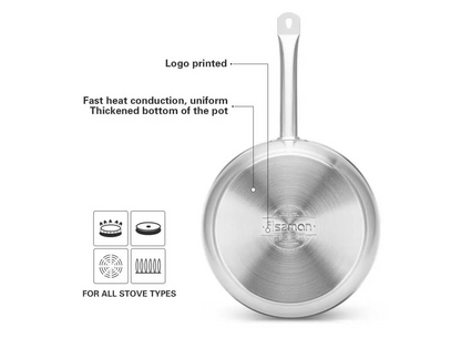 Frying Pan 28 x 6.5cm Stainless Steel - Fissman Australia