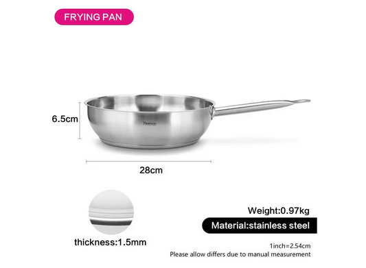 Frying Pan 28 x 6.5cm Stainless Steel