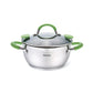 Stockpot 18x9cm with Pouring Lip and Lid Strainer Stainless Steel