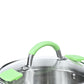 Stockpot 18x9cm with Pouring Lip and Lid Strainer Stainless Steel