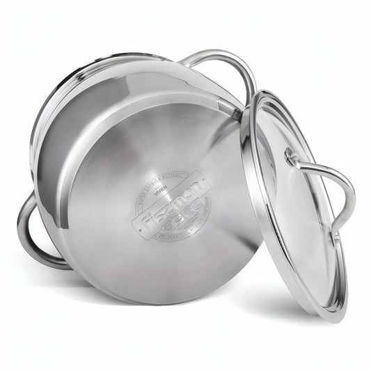 Stockpot with Glass Lid Stainless Steel 7.7 LTR - VIVIEN Series