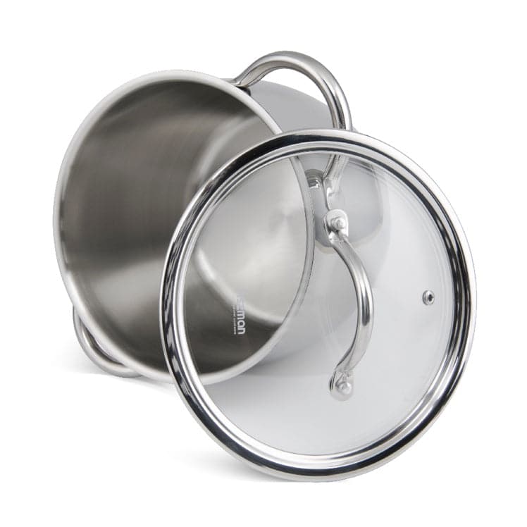 Stockpot 22 x 18.7cm 7.7 LTR with glass lid stainless steel