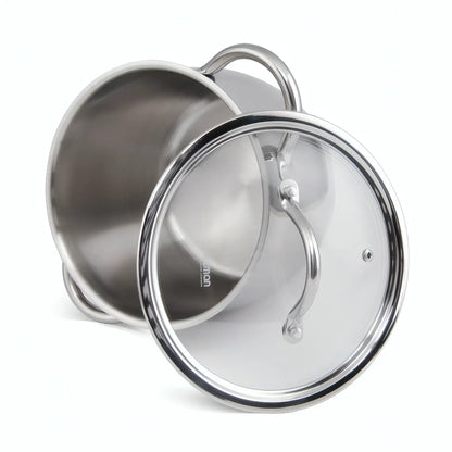 Stockpot with Glass Lid Stainless Steel 7.7 LTR - VIVIEN Series