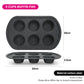 6 Cup Muffin Pan 32x20x3.5cm (Carbon Steel with Non-stick Coating)