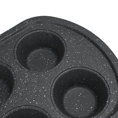 6 Cup Muffin Pan 32x20x3.5cm (Carbon Steel with Non-stick Coating)