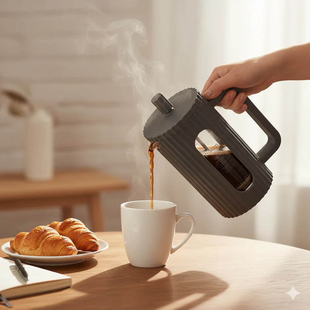 French Press Coffee Maker 350ml (Borosilicate Glass)