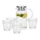 Jug 1400ml With Four Glasses Drinking Set Borosilicate Glass