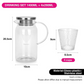 Jug 1400ml With Four Glasses Drinking Set Borosilicate Glass