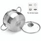 Casserole Cookware Set - 6 pcs with Glass Lids (Stainless Steel) - FLORY Series