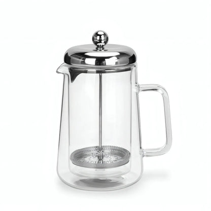 Double Wall French Press Coffee Maker 600ml - Borosilicate Glass