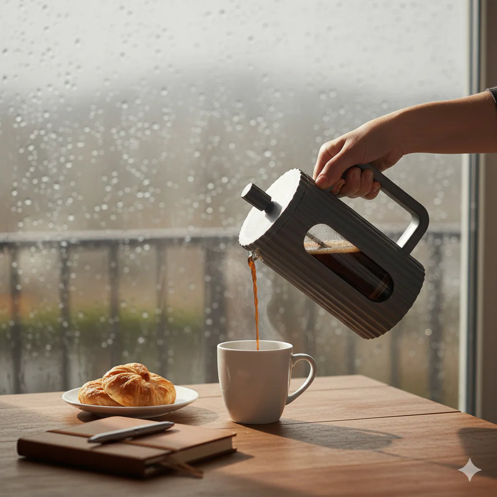 French Press Coffee Maker 350ml (Borosilicate Glass)