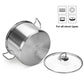 Stockpot 24 x 18cm 8.1 LTR with Glass Lid Stainless Steel