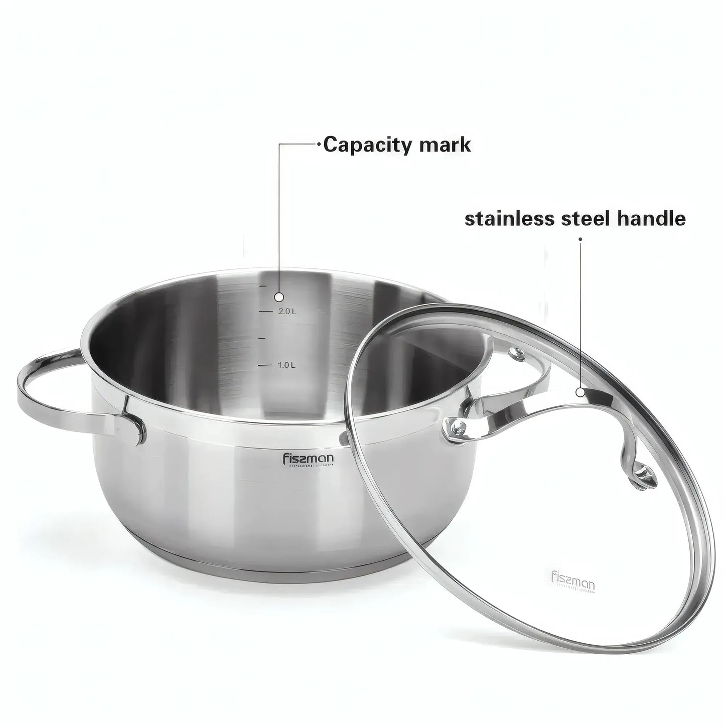 Stockpot with Glass Lid Stainless Steel 7.1 LTR - LUMINOSA Series