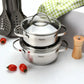 Stockpot with Glass Lid Stainless Steel 7.1 LTR - LUMINOSA Series