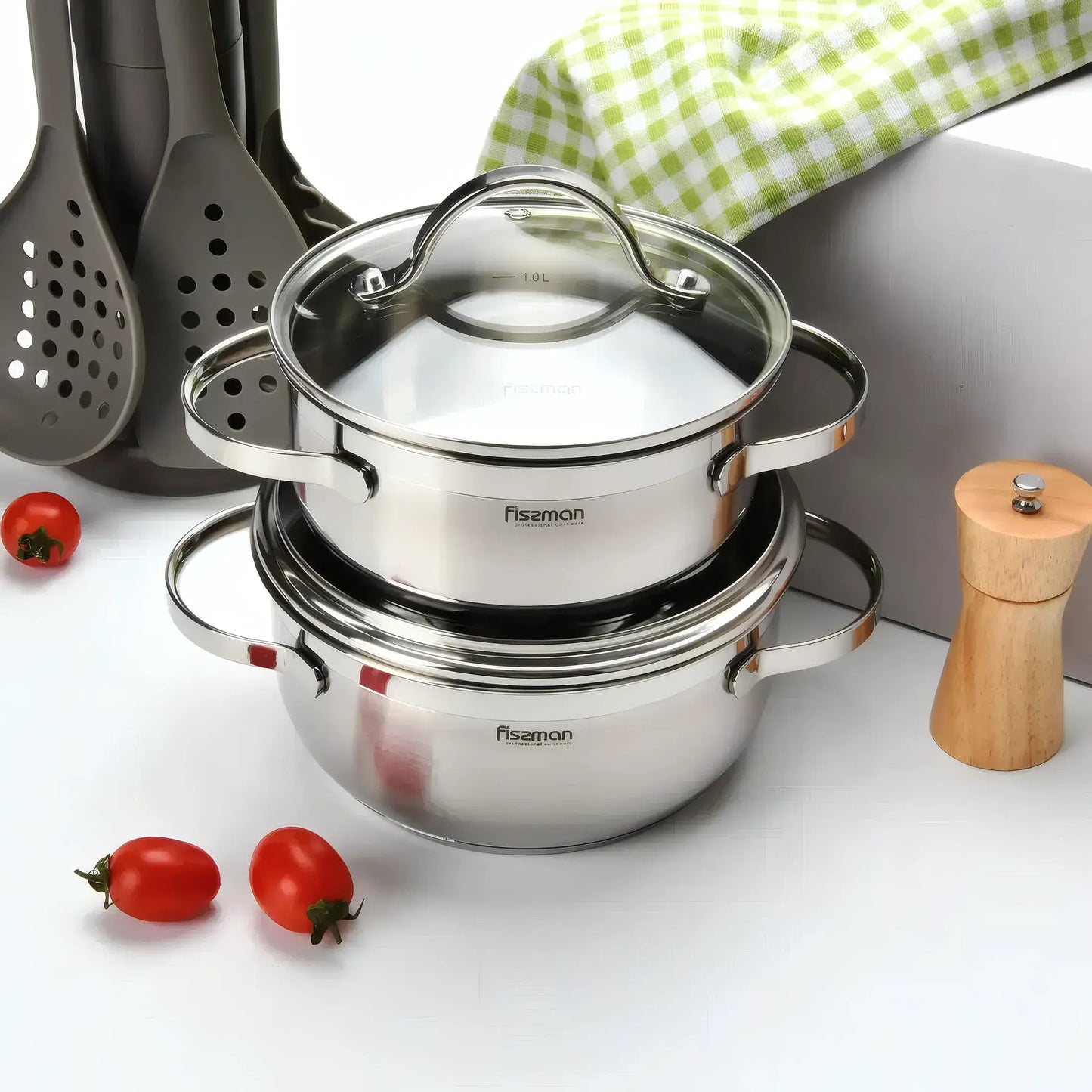 Stockpot with Glass Lid Stainless Steel 7.1 LTR - LUMINOSA Series