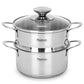 Compact Mini Cooking Pot with Steamer Insert – 14x7.0cm / 1.1Ltr  