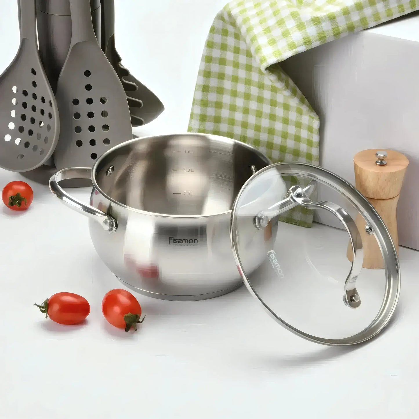 Stockpot with Glass Lid Stainless Steel 1.8 LTR - MARTINEZ Series