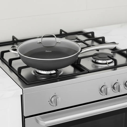 Iron Die Cast Frying Pan with Glass Lid 30 x 8cm