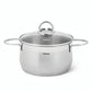 Casserole Cookware Set - 6 pcs with Glass Lids (Stainless Steel) - FLORY Series