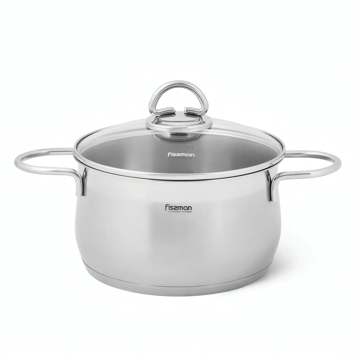 Casserole Cookware Set - 6 pcs with Glass Lids (Stainless Steel) - FLORY Series