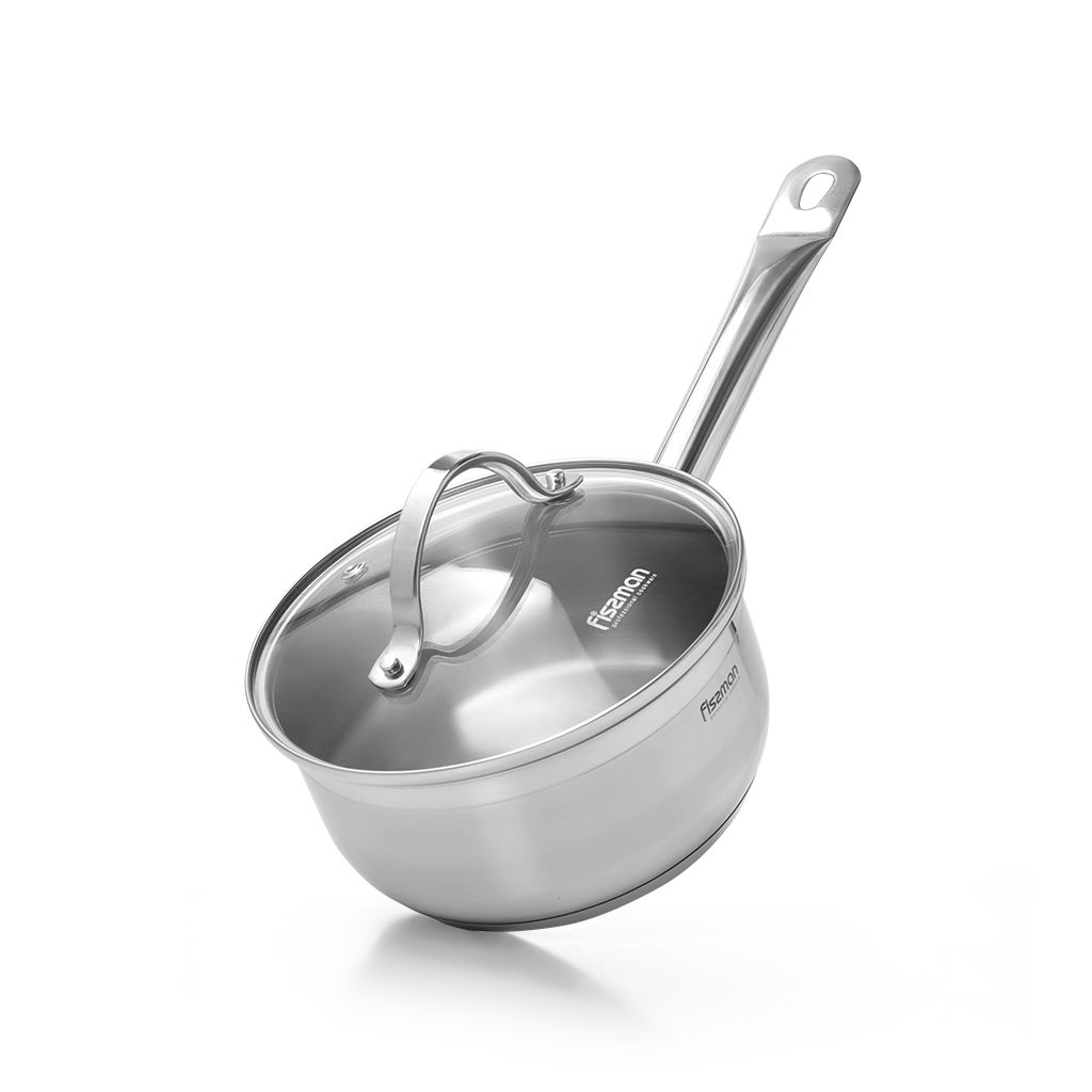 Saucepan LUMINOSA with Glass Lid 16 x 7.5 cm 1.5 LTR stainless steel